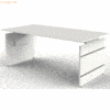 Kerkmann Schreibtisch Form 4 mit Wangengestell 180x80x68-76cm weiß