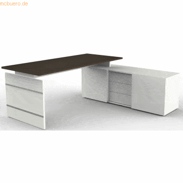 Kerkmann Komplettarbeitsplatz Form 4 mit Schreibtisch und Sideboard we