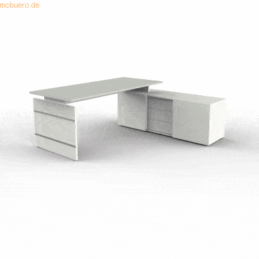 Kerkmann Komplettarbeitsplatz Form 4 mit Schreibtisch und Sideboard li