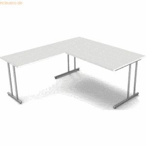 Kerkmann Schreibtisch start up Fuß silber BxT 160x180cm lichtgrau