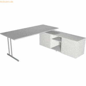 Kerkmann Schreibtisch start up BxT 180x80 mit Sideboard lichtgrau