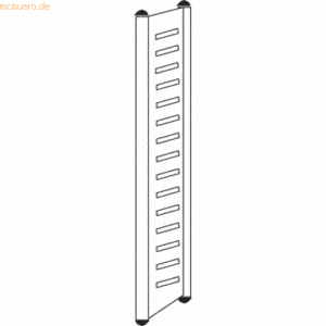 Kerkmann Design-Regal M2 Abschlussrahmen HxT 1800x400mm Böden alusilbe