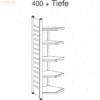 Kerkmann Design-Regal M2 Eckfeld BXHxT 400x2200x500mm 5 Böden alusilbe