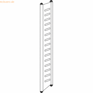 Kerkmann Design-Regal M2 Abschlussrahmen HxT 2200x500mm Böden alusilbe