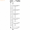 Kerkmann Design-Regal M2 Eckfeld BXHxT 400x2600x400mm 6 Böden alusilbe