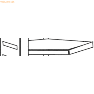 Kerkmann Design-Regal M2 Zusatz-Eckboden Tiefe 600mm lichtgrau