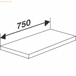 Kerkmann Fachboden für Büro-Regal Progress 2000 BxT 75x60cm lichtgrau