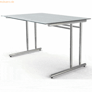 Kerkmann Schreibtisch Artline ESG C-Fuß 120x80x68-82cm glas