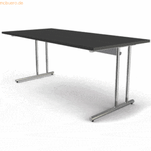 Kerkmann Schreibtisch Artline Holzdekor C-Fuß 180x80x68-82cm anthrazit