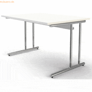 Kerkmann Schreibtisch Artline Holzdekor C-Fuß 120x80x68-82cm weiß