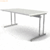 Kerkmann Schreibtisch Artline Holzdekor C-Fuß 160x80x68-82cm weiß