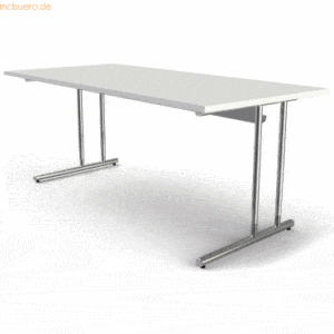 Kerkmann Schreibtisch Artline Holzdekor C-Fuß 180x80x68-82cm weiß