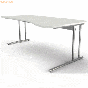 Kerkmann EDV-Tisch Artline Euro Holzdekor C-Fuß 195x80-100x68-82cm wei