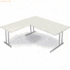 Kerkmann Schreibtisch Artline Holzdekor / Anbau C-Fuß 200x200x68-82cm