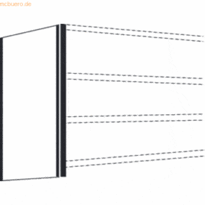 Kerkmann Seiten-Endwand für Büro-Regal Progress 500 TxH 60x225cm licht