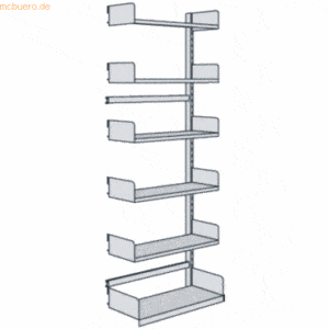 Kerkmann Bibliotheks-Regal Univers einseitig Anbaufeld 100x30x225cm mi