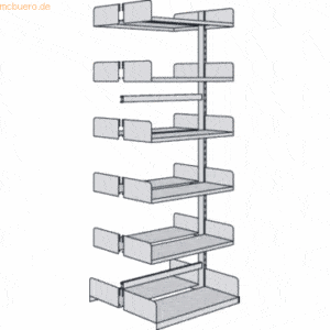 Kerkmann Bibliotheks-Regal Univers doppelt Anbaufeld 100x25x225cm mit