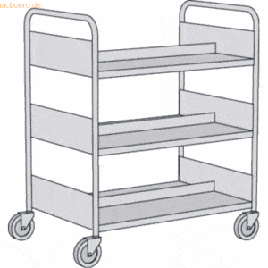 Kerkmann Bücherwagen 3 Etagen BxTxH 90x60x110cm