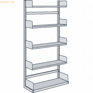 Kerkmann Bibliotheks-Regal Univers einseitig Grundfeld 100x25x200cm mi