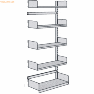 Kerkmann Bibliotheks-Regal Univers einseitig Anbaufeld 100x30x200cm mi