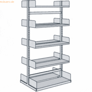 Kerkmann Bibliotheks-Regal Univers doppelt Grundfeld 100x30x200cm mit