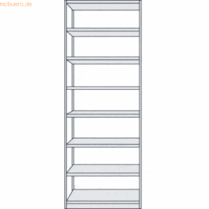 Kerkmann Büroregal Progress 500 Grundregal BxTxH 96x40x260cm 8 Böden l