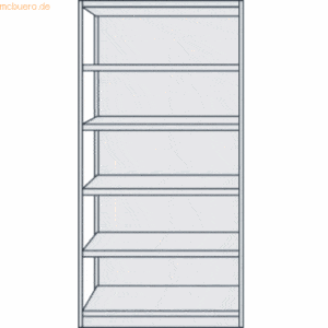 Kerkmann Büroregal Progress 500 Grundregal BxTxH 96x30x190cm 6 Böden m