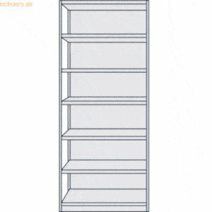 Kerkmann Büroregal Progress 500 Grundregal BxTxH 96x30x225cm 7 Böden m