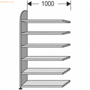 Kerkmann Regalfeld Büroregal Dante BXHxT 1000x2250x325mm weiß 6 Böden