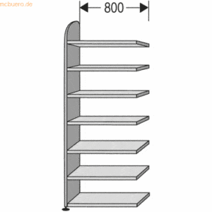 Kerkmann Regalfeld Büroregal Dante BXHxT 800x2600x325mm weiß 7 Böden