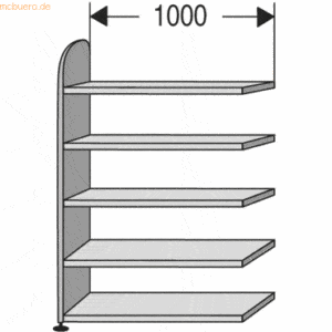 Kerkmann Regalfeld Büroregal Dante mit Rückwand BXHxT 1000x1900x325mm