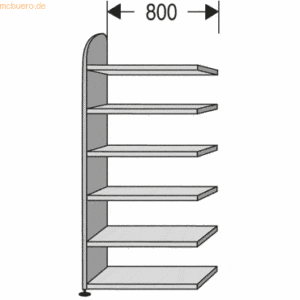 Kerkmann Regalfeld Büroregal Dante mit Rückwand BXHxT 800x2250x325mm w