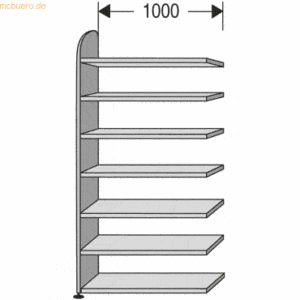 Kerkmann Regalfeld Büroregal Dante mit Rückwand BXHxT 1000x2600x325mm