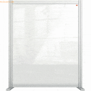 Nobo Schreibtisch-Trennwand Premium Plus Acryl Aluminiumrahmen 800x100