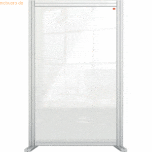 Nobo Schreibtisch-Trennwand Premium Plus Acryl Aluminiumrahmen 600x100