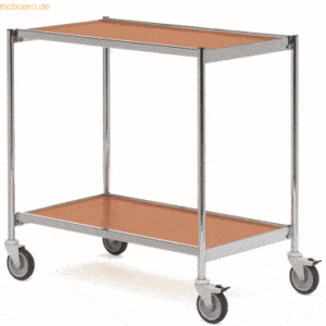 Helge Nyberg Tischwagen ohne Fahrhandgriff 2 Etagen 80x42cm chrom/buch