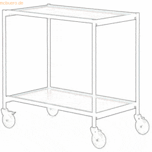 Helge Nyberg Tischwagen ohne Fahrhandgriff 2 Etagen 100x42cm chrom/gra