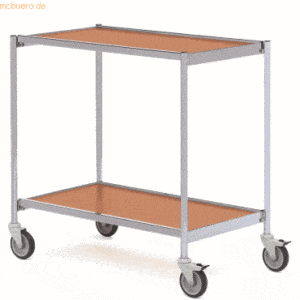 Helge Nyberg Tischwagen ohne Fahrhandgriff 2 Etagen 80x42cm hellgrau/b