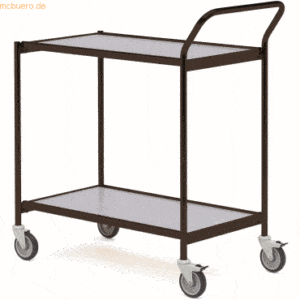 Helge Nyberg Tischwagen 1 Fahrhandgriff 2 Etagen 80x42cm schwarz/grau