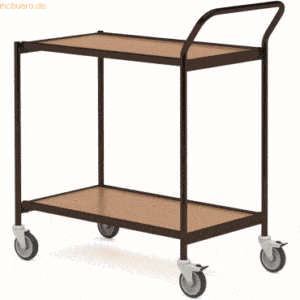 Helge Nyberg Tischwagen 1 Fahrhandgriff 2 Etagen 80x42cm schwarz/eiche