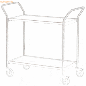 Helge Nyberg Tischwagen 2 Fahrhandgriffe 2 Etagen 100x42cm chrom/grau