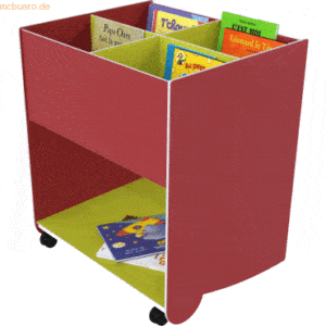 Paperflow Schulbuchkasten Kunststoff groß rot/gelbgrün