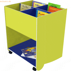 Paperflow Schulbuchkasten Kunststoff groß gelbgrün/blau