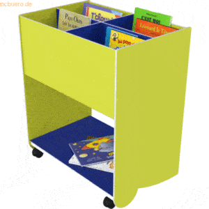 Paperflow Schulbuchkasten Kunststoff mittelgroß gelbgrün/blau