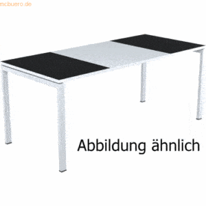 easyDesk Schreibtisch HxBxT 75x140x80cm grau/schwarz