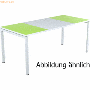 easyDesk Schreibtisch HxBxT 75x140x80cm grau/grün