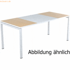 easyDesk Schreibtisch HxBxT 75x140x80cm grau/buche