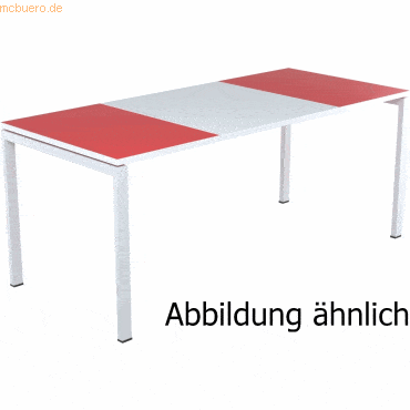 easyDesk Schreibtisch HxBxT 75x160x80cm grau/rot
