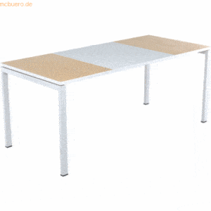 easyDesk Schreibtisch HxBxT 75x180x80cm grau/buche