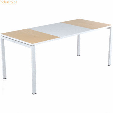 easyDesk Schreibtisch HxBxT 75x180x80cm grau/buche